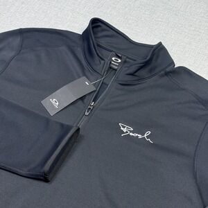 Oakley Range Pullover Mens XL Black Long Sleeve 1/4‎ Zip Mock Neck Golf